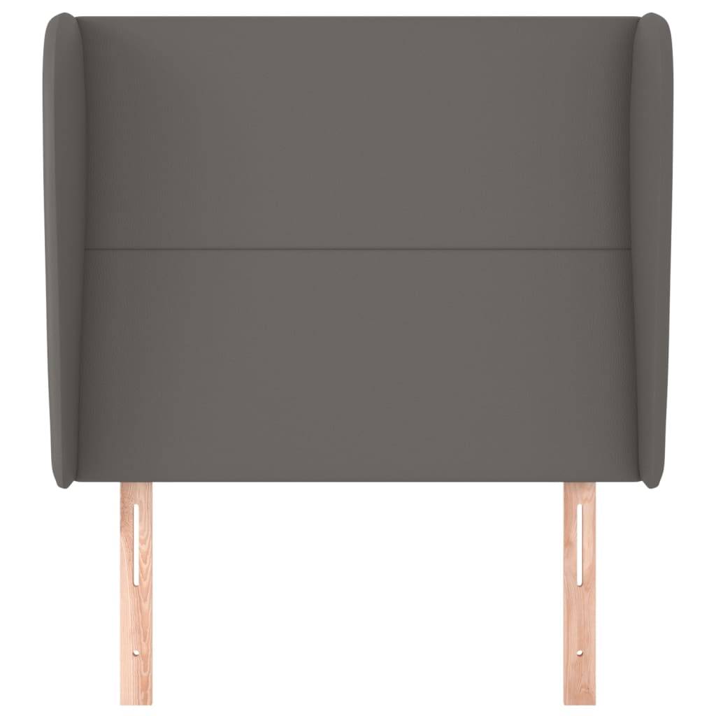 vidaXL Kopfteil mit Ohren Grau 93x23x118/128 cm Kunstleder