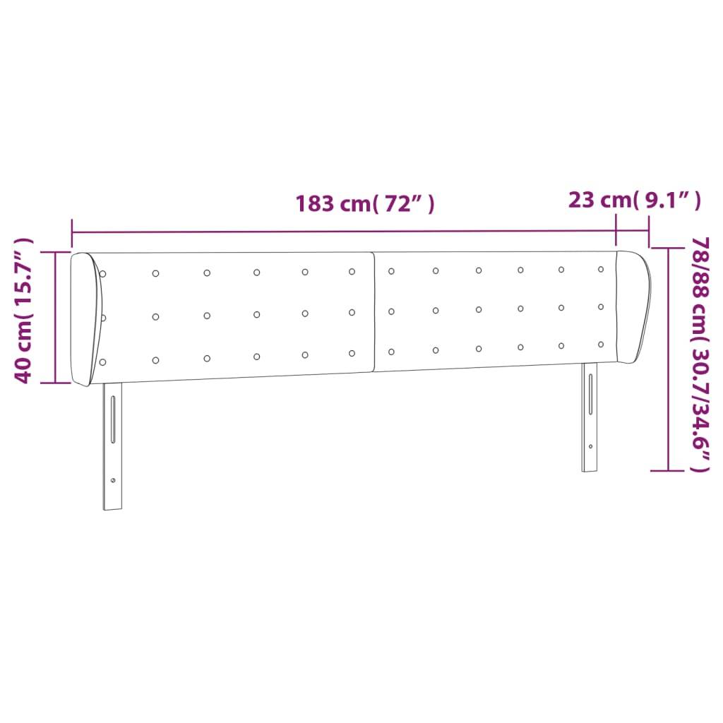vidaXL Kopfteil mit Ohren Rosa 183x23x78/88 cm Samt