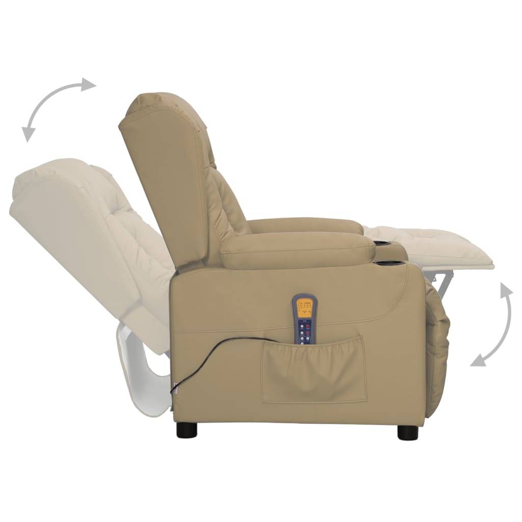 vidaXL Massagesessel Cappuccino-Braun Kunstleder