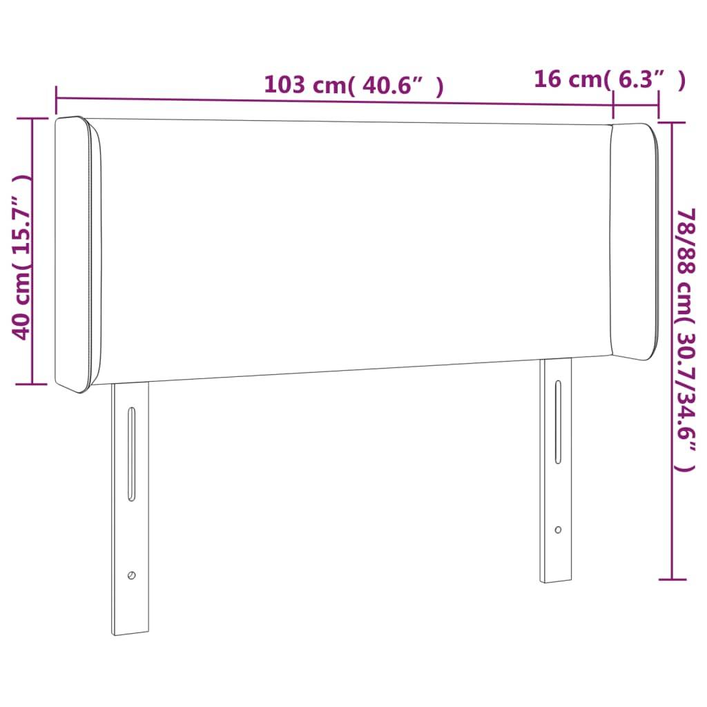 vidaXL Kopfteil mit Ohren Dunkelgrün 103x16x78/88 cm Samt