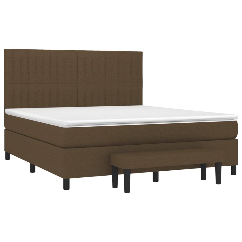 vidaXL Boxspringbett mit Matratze Dunkelbraun 180x200 cm Stoff
