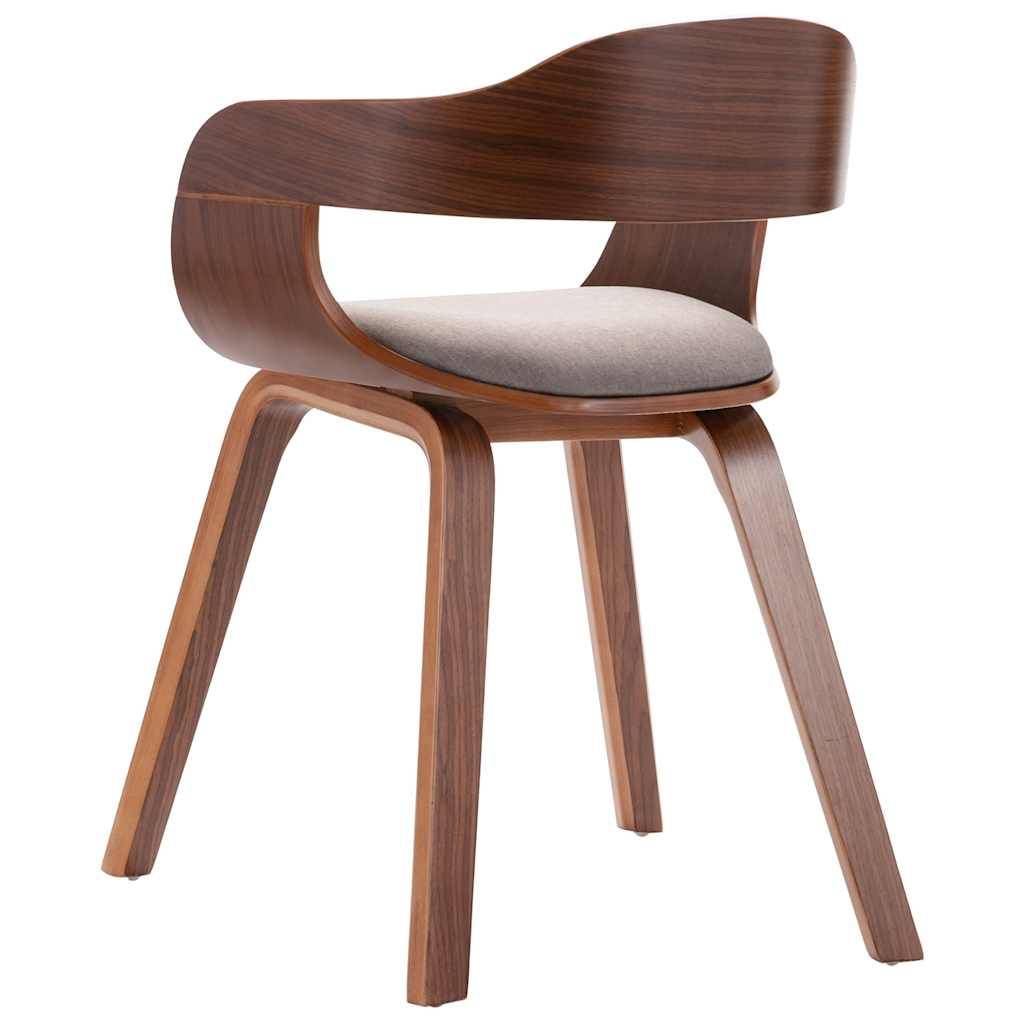 vidaXL Esszimmerstuhl Taupe Bugholz und Stoff
