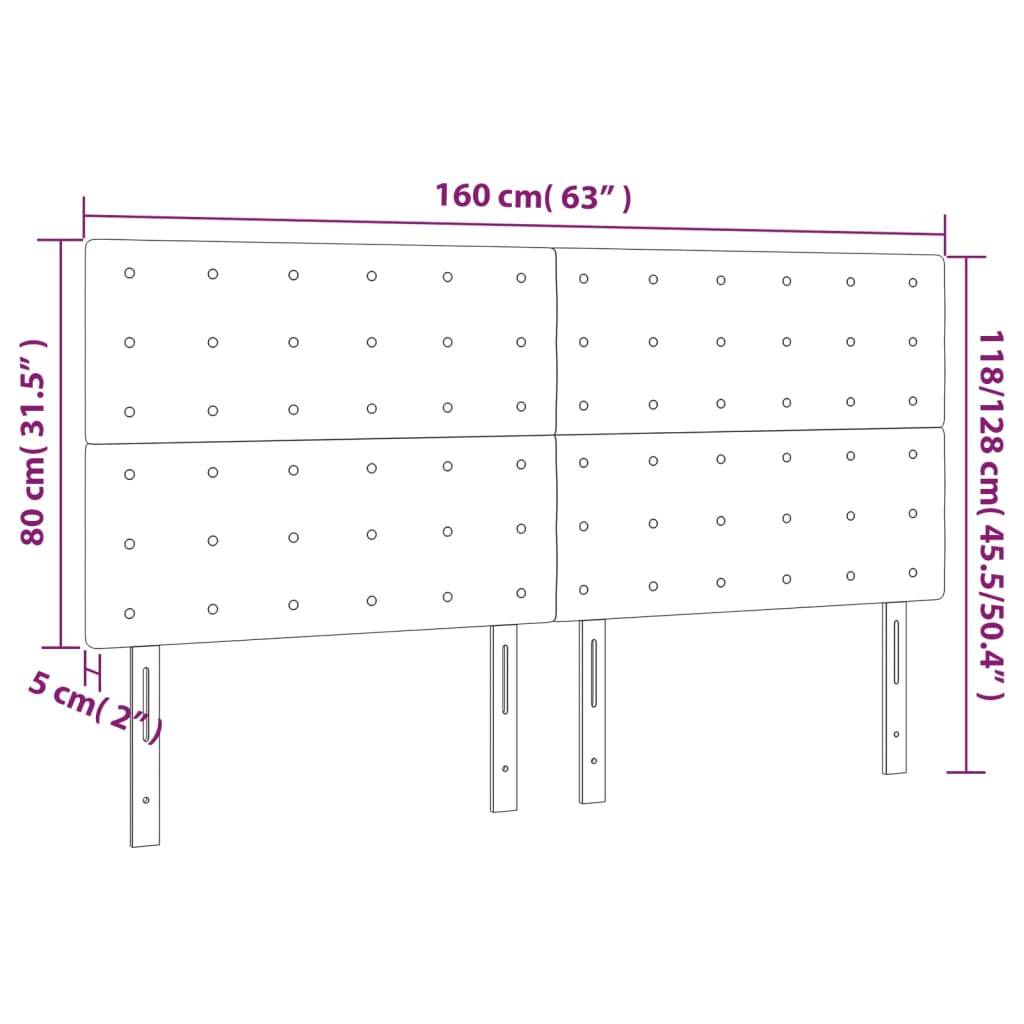 vidaXL LED Kopfteil Creme 160x5x118/128 cm Kunstleder