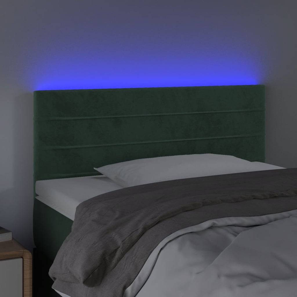 vidaXL LED Kopfteil Dunkelgrün 80x5x78/88 cm Samt