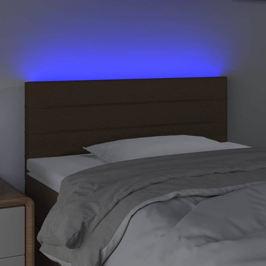 vidaXL LED Kopfteil Dunkelbraun 80x5x78/88 cm Stoff