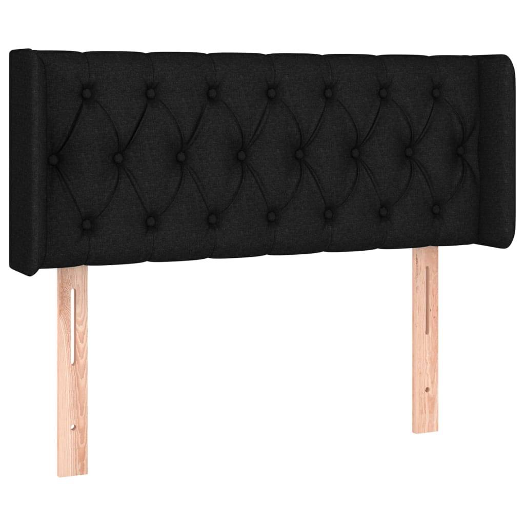 vidaXL LED Kopfteil Schwarz 93x16x78/88 cm Stoff