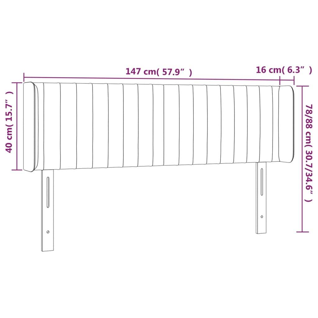 vidaXL LED Kopfteil Creme 147x16x78/88 cm Stoff