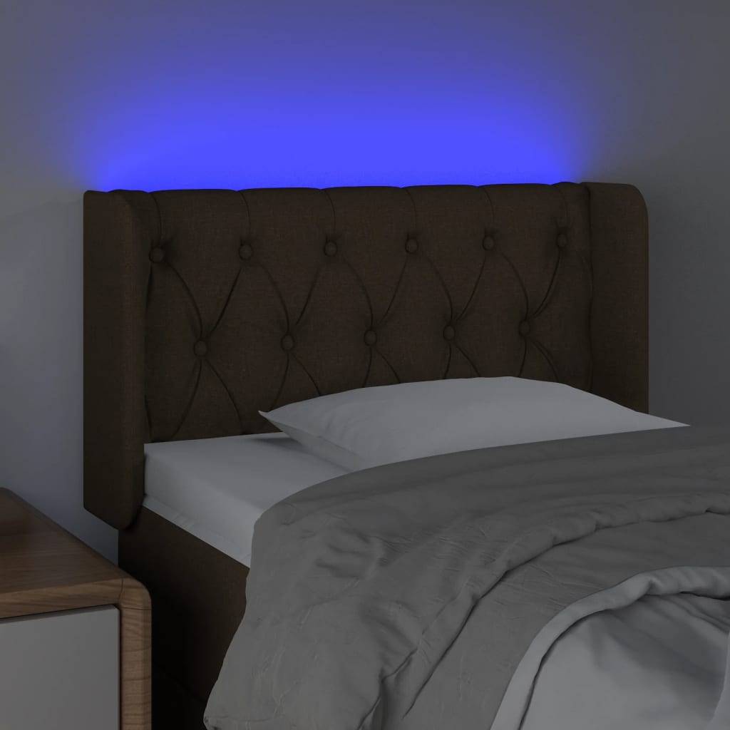 vidaXL LED Kopfteil Schwarz 83x16x78/88 cm Stoff