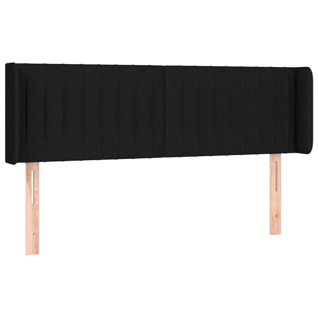 vidaXL LED Kopfteil Schwarz 147x16x78/88 cm Stoff