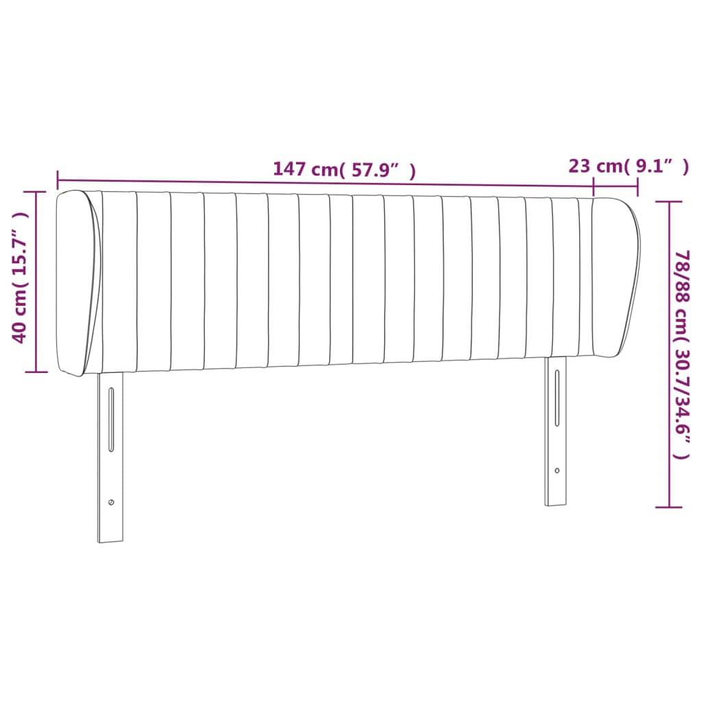 vidaXL Kopfteil mit Ohren Blau 147x23x78/88 cm Stoff