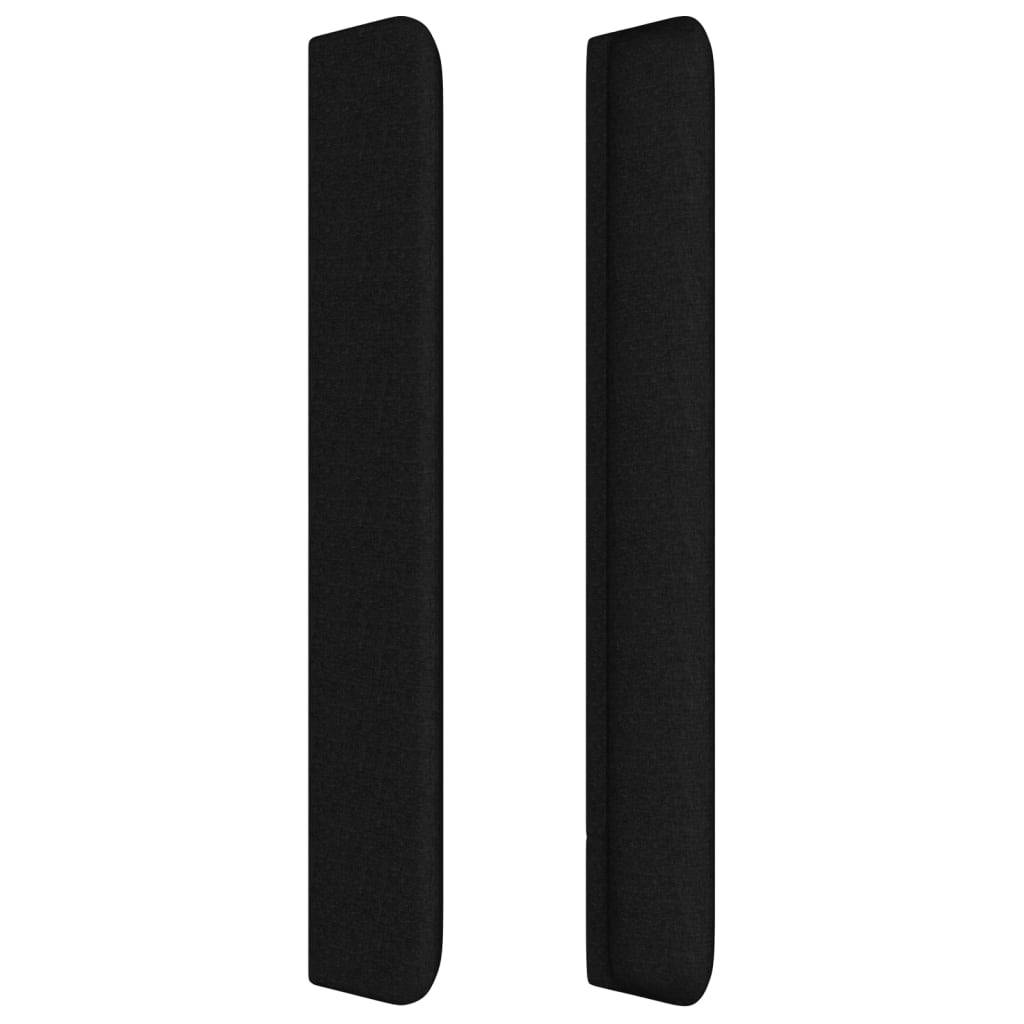 vidaXL Kopfteil mit Ohren Schwarz 93x16x118/128 cm Stoff
