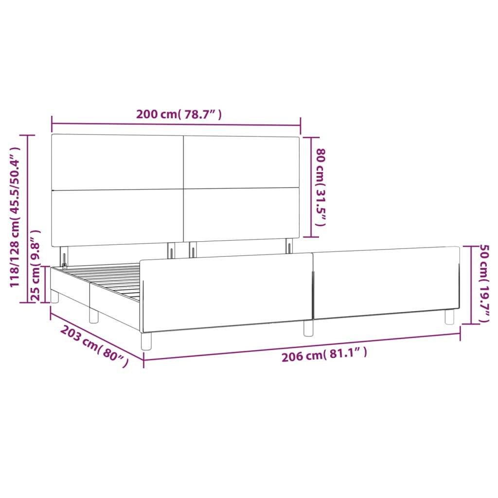 vidaXL Bettgestell ohne Matratze Dunkelgrün 200x200 cm Samt