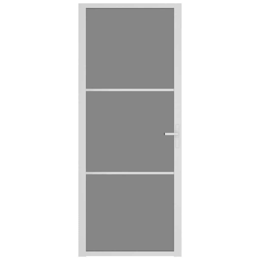 vidaXL Innentür 83x201,5 cm Weiß ESG-Glas und Aluminium