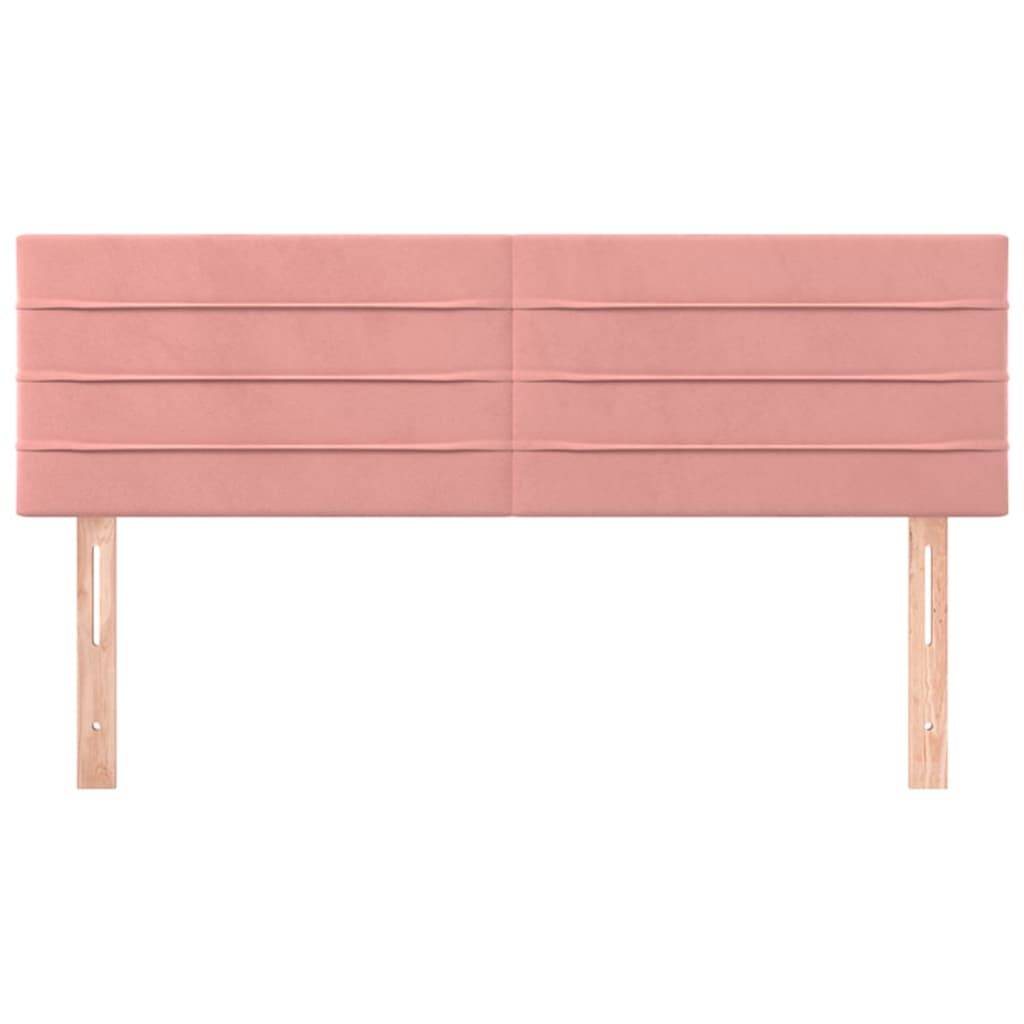 vidaXL Kopfteile 2 Stk. Rosa 72x5x78/88 cm Samt