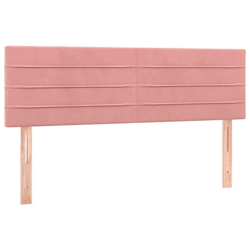vidaXL Kopfteile 2 Stk. Rosa 72x5x78/88 cm Samt