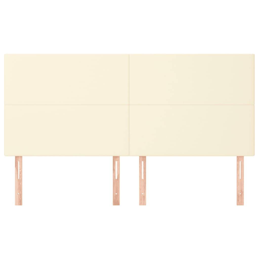 vidaXL Kopfteile 4 Stk. Creme 80x5x78/88 cm Kunstleder