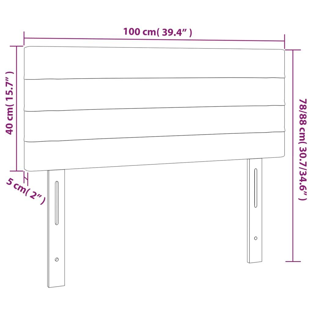 vidaXL LED Kopfteil Rosa 100x5x78/88 cm Samt