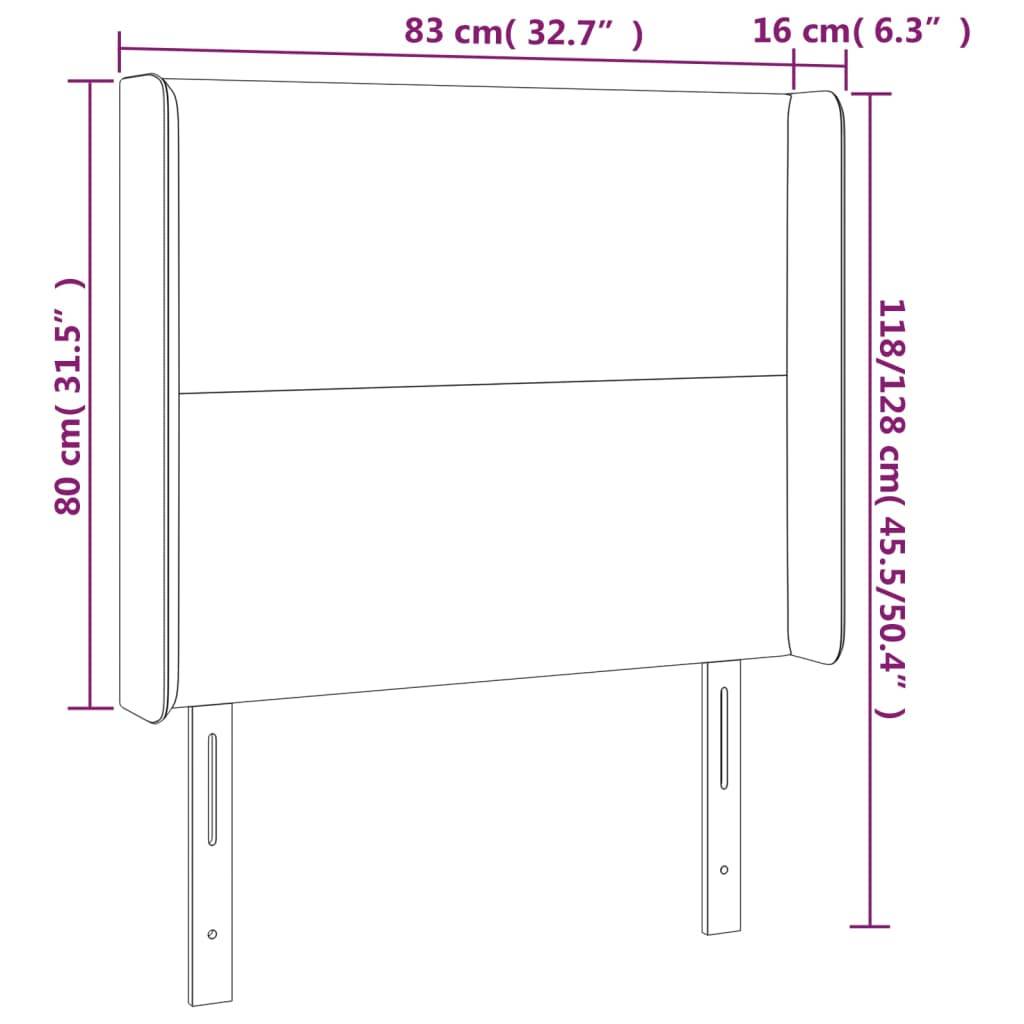 vidaXL LED Kopfteil Dunkelblau 83x16x118/128 cm Samt