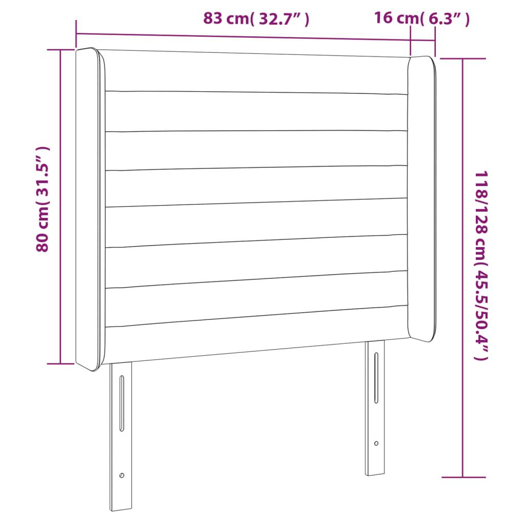 vidaXL LED Kopfteil Dunkelbraun 83x16x118/128 cm Stoff