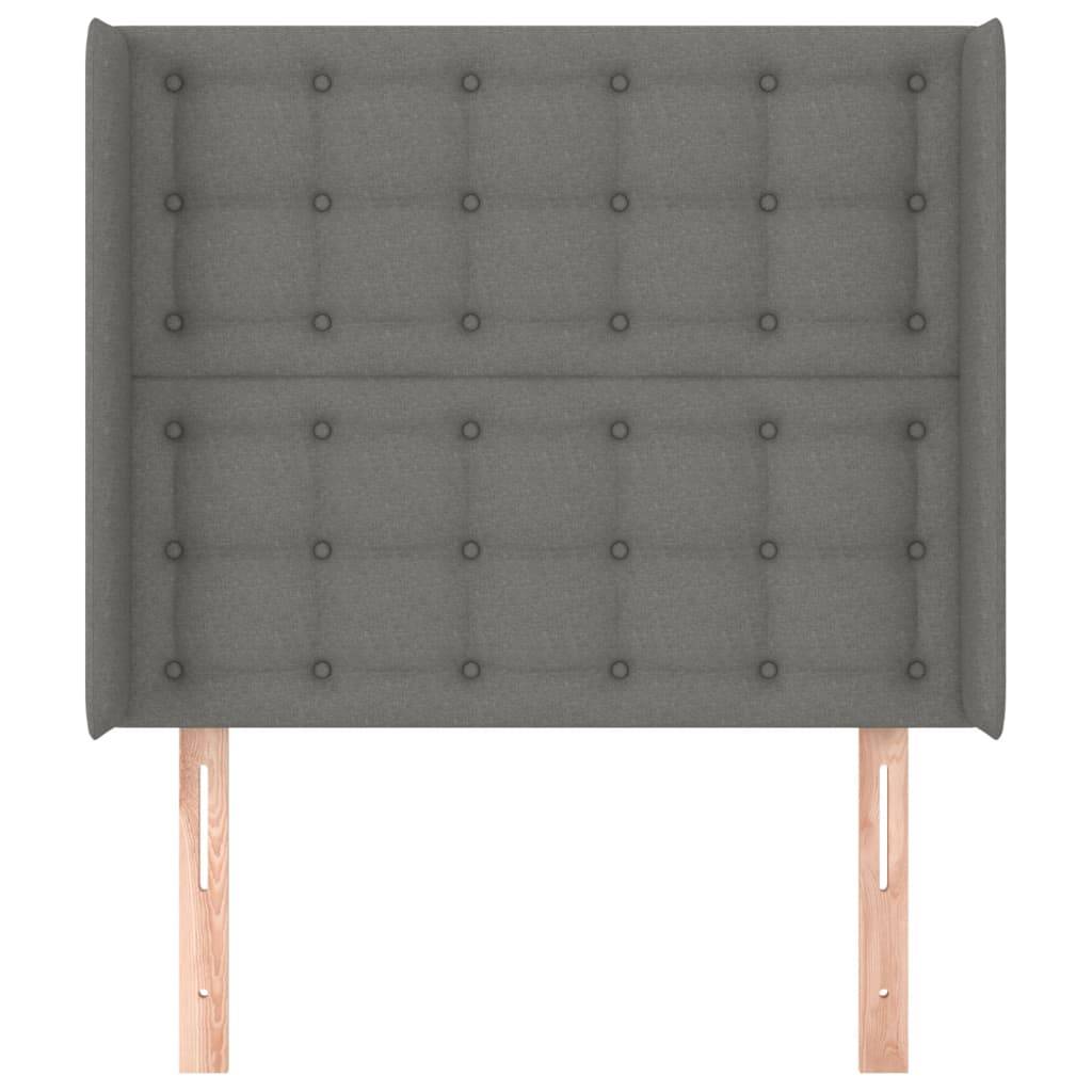 vidaXL Kopfteil mit Ohren Dunkelgrau 83x16x118/128 cm Stoff