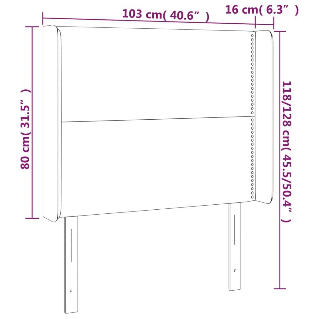 vidaXL Kopfteil mit Ohren Weiß 103x16x118/128 cm Kunstleder
