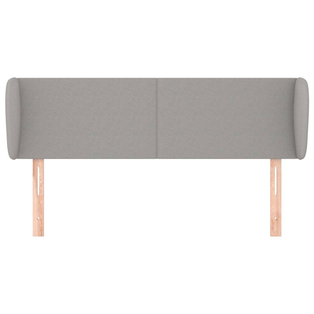 vidaXL Kopfteil mit Ohren Hellgrau 147x23x78/88 cm Stoff