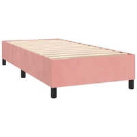 vidaXL Boxspringbett mit Matratze Rosa 100x200 cm Samt vidaXL Boxspringbett mit Matratze Rosa 100x200 cm Samt