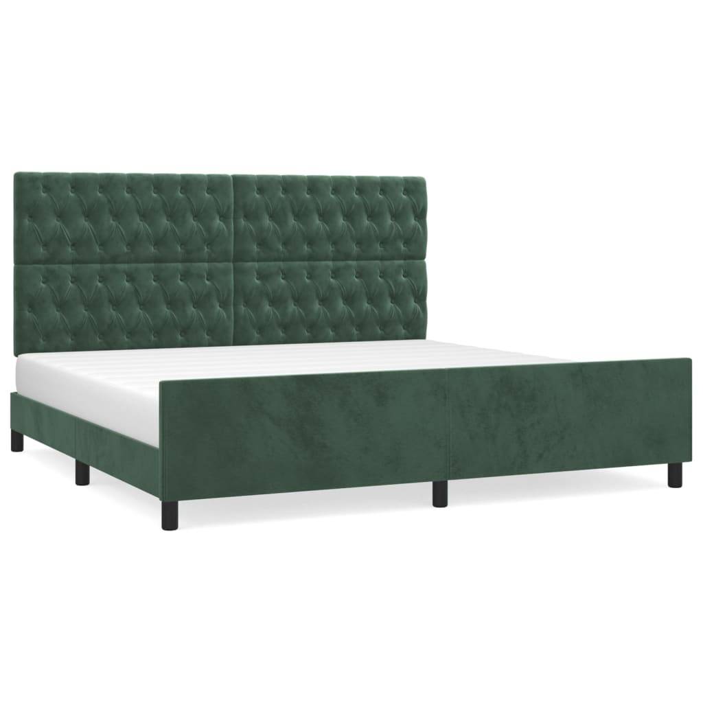 vidaXL Bettgestell ohne Matratze Dunkelgrün 200x200 cm Samt