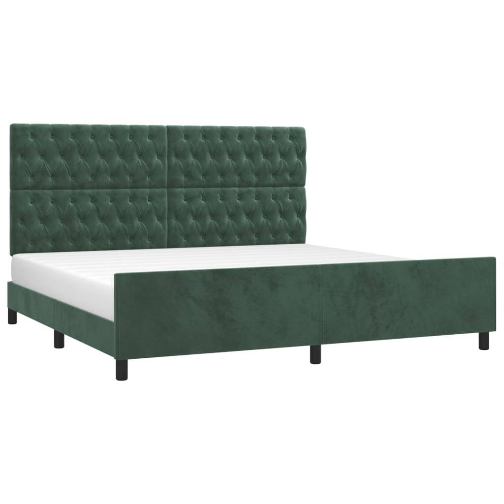 vidaXL Bettgestell ohne Matratze Dunkelgrün 200x200 cm Samt