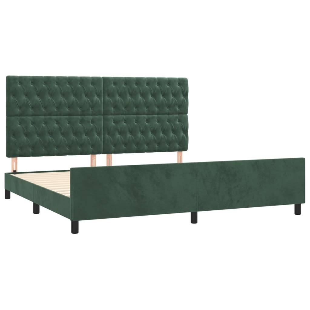 vidaXL Bettgestell ohne Matratze Dunkelgrün 200x200 cm Samt