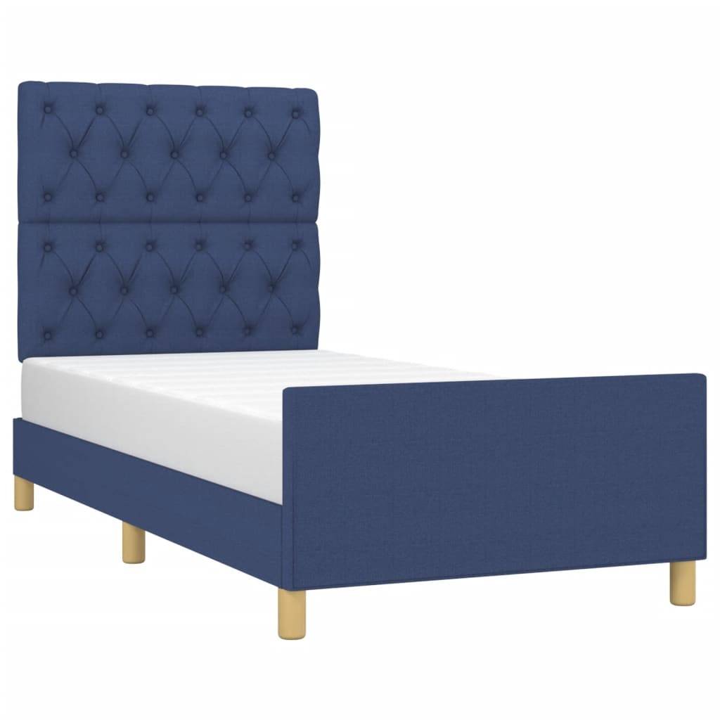 vidaXL Bettgestell ohne Matratze Blau 80x200 cm Stoff