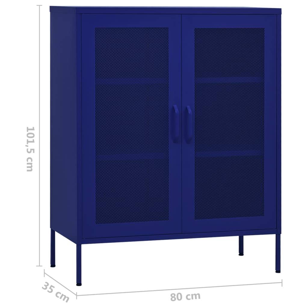 vidaXL Lagerschrank Marineblau 80x35x101,5 cm Stahl
