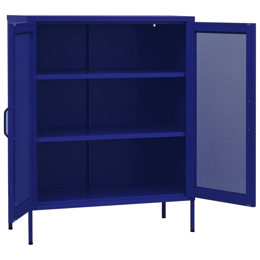 vidaXL Lagerschrank Marineblau 80x35x101,5 cm Stahl