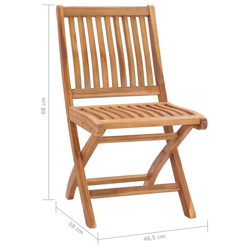 vidaXL Gartenstühle 2 Stk. mit Grauen Kissen Massivholz Teak
