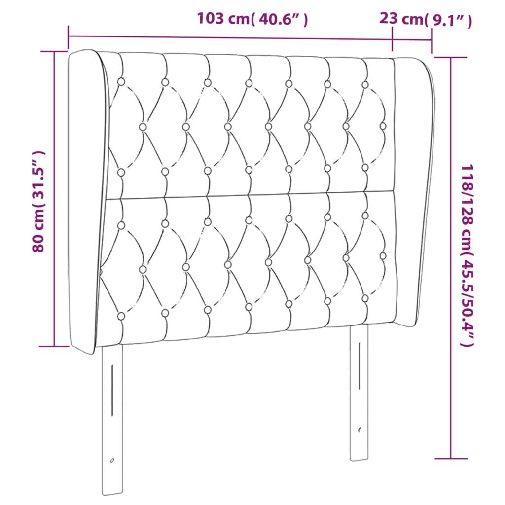 vidaXL Kopfteil mit Ohren Hellgrau 103x23x118/128 cm Stoff