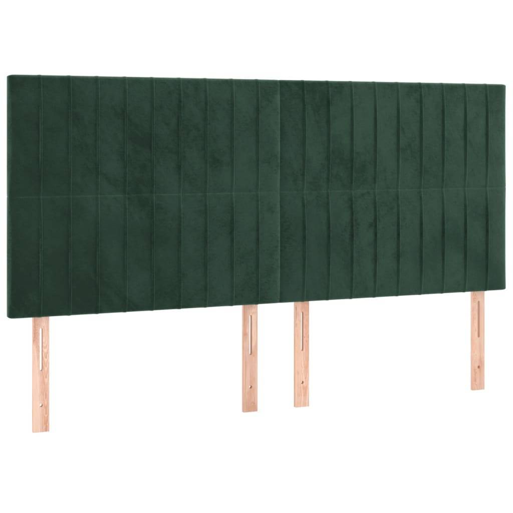 vidaXL LED Kopfteil Dunkelgrün 160x5x118/128 cm Samt