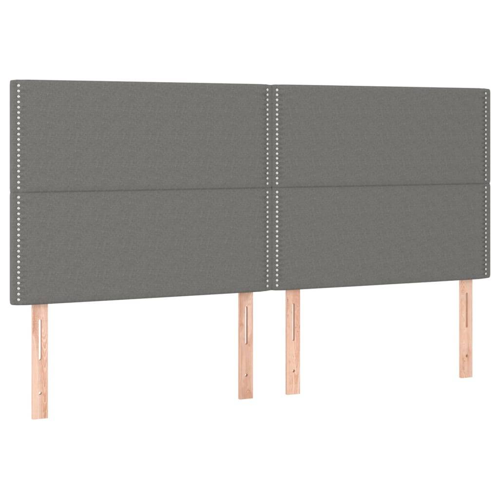 vidaXL Kopfteile 4 Stk. Dunkelgrau 90x5x78/88 cm Stoff