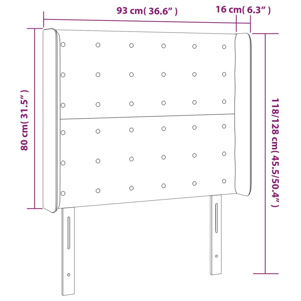 vidaXL Kopfteil mit Ohren Cappuccino-Braun 93x16x118/128 cm Kunstleder