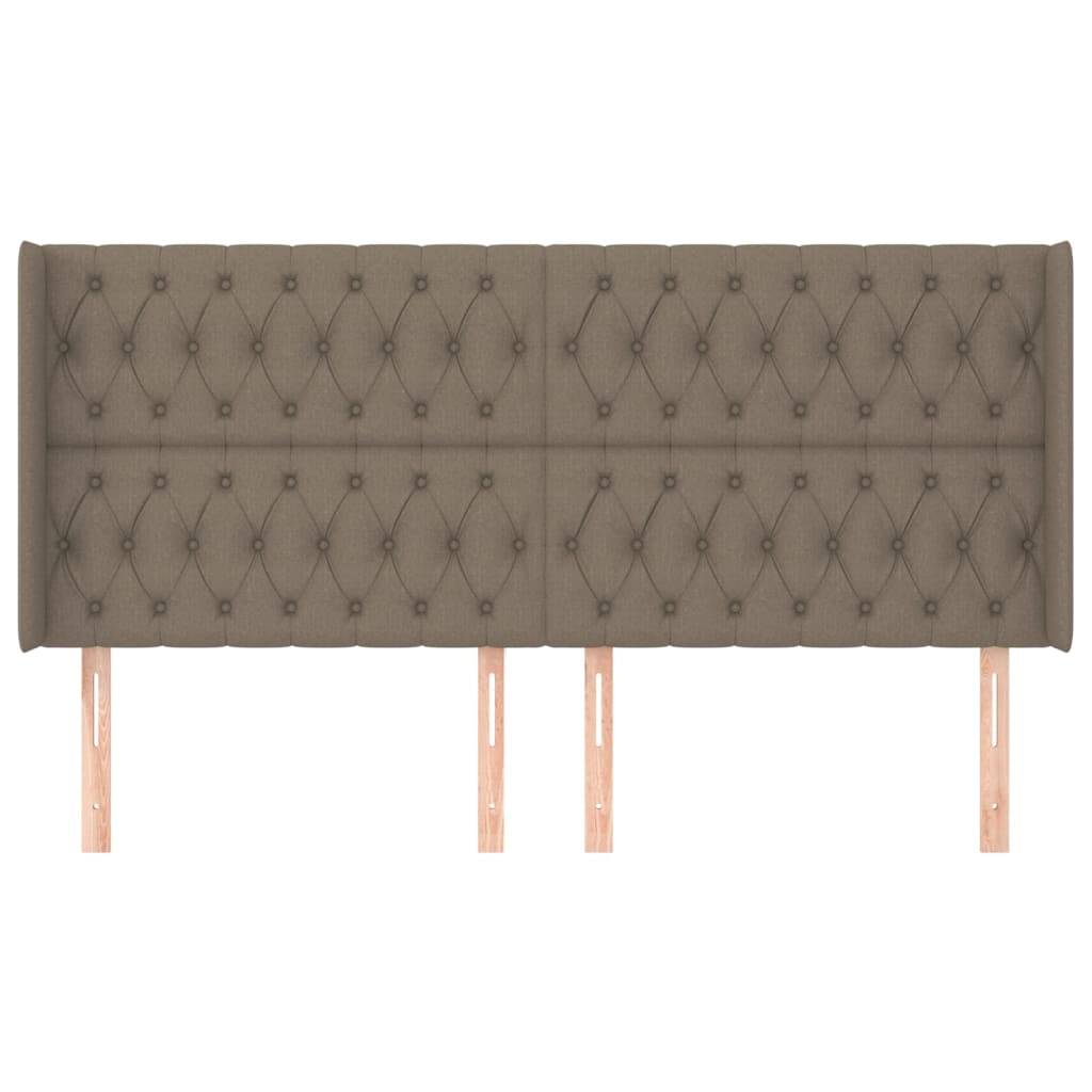 vidaXL Kopfteil mit Ohren Taupe 183x16x118/128 cm Stoff