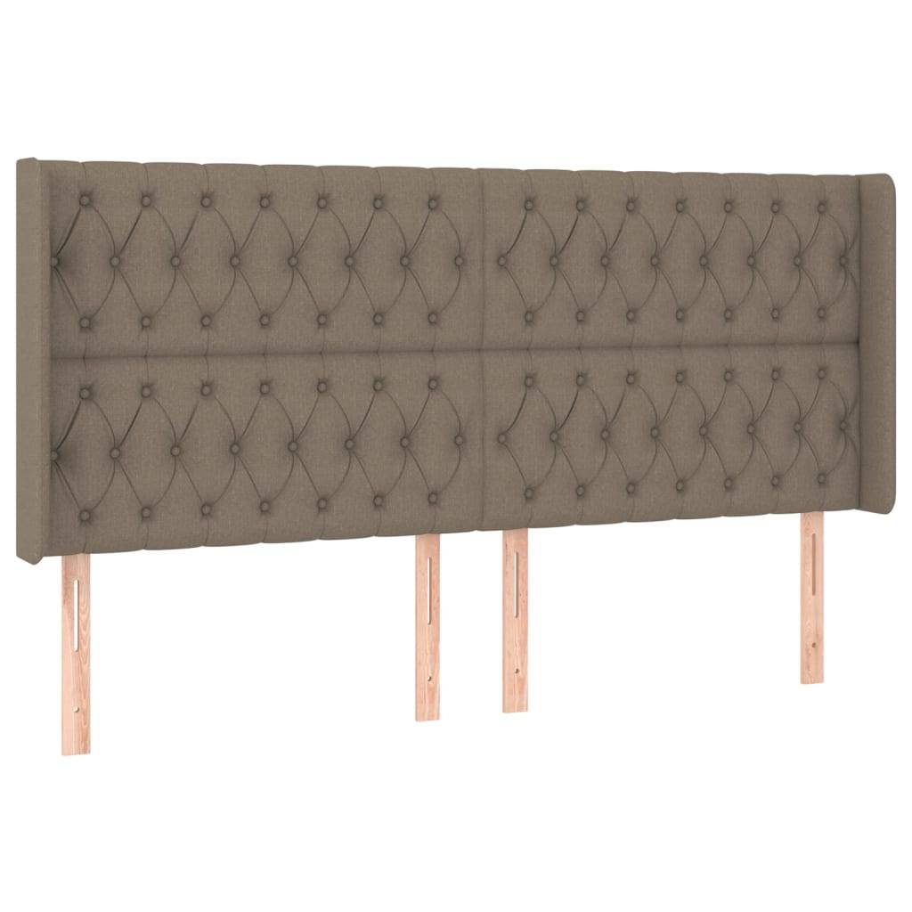 vidaXL LED Kopfteil Taupe 203x16x118/128 cm Stoff