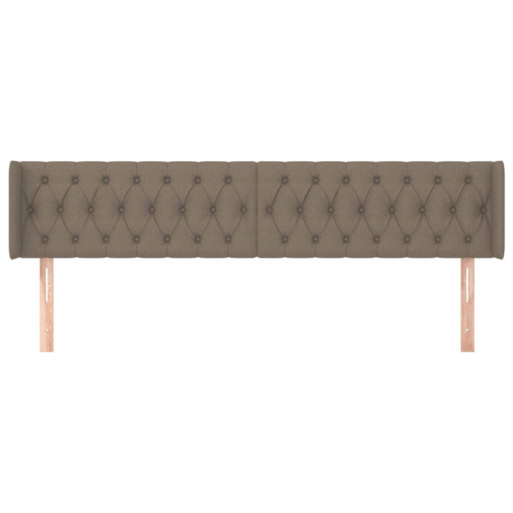 vidaXL Kopfteil mit Ohren Taupe 203x16x78/88 cm Stoff