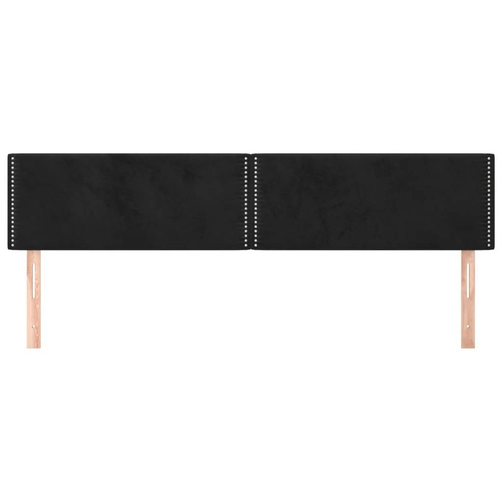 vidaXL Kopfteile 2 Stk. Schwarz 90x5x78/88 cm Samt