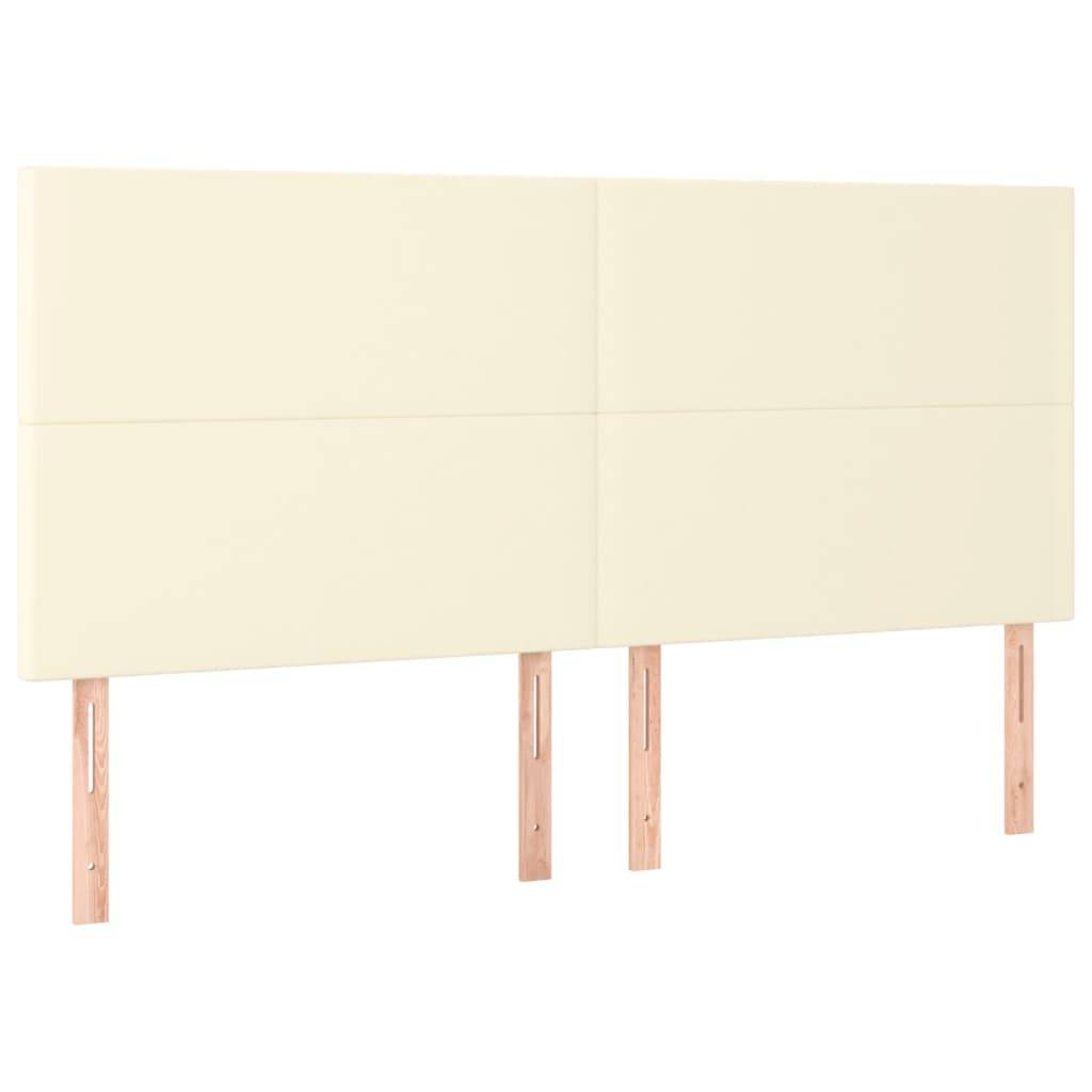 vidaXL Kopfteile 4 Stk. Creme 80x5x78/88 cm Kunstleder
