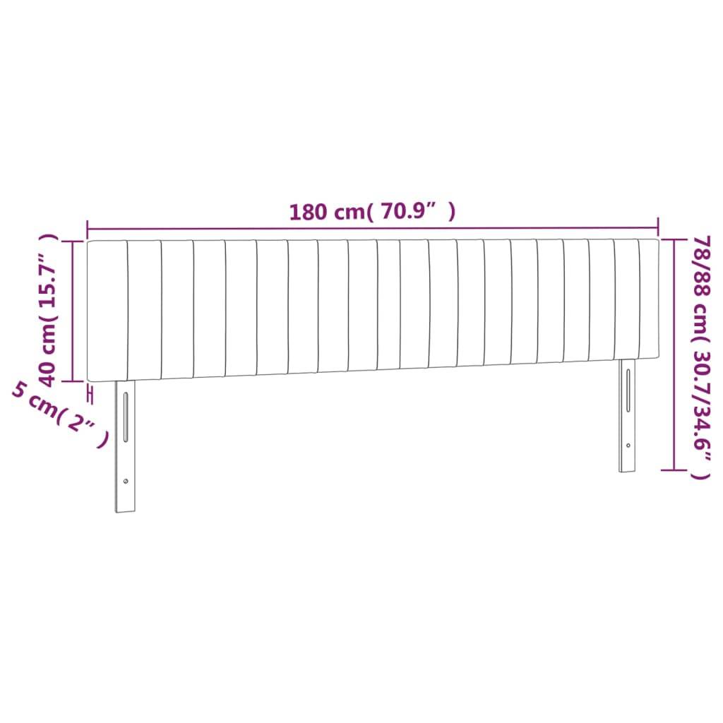 vidaXL LED Kopfteil Dunkelgrau 180x5x78/88 cm Samt