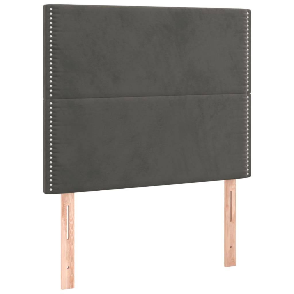 vidaXL Kopfteile 2 Stk. Dunkelgrau 100x5x78/88 cm Samt