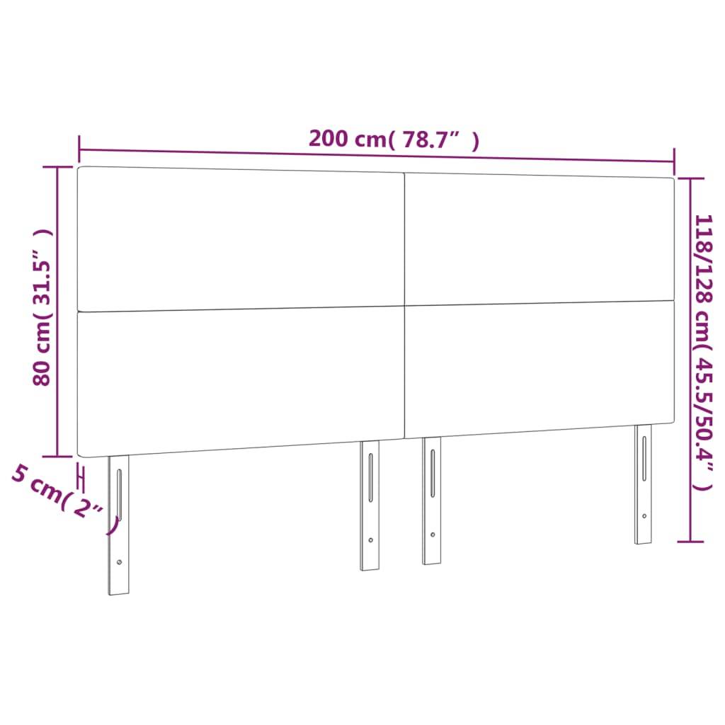 vidaXL LED Kopfteil Dunkelgrün 200x5x118/128 cm Samt