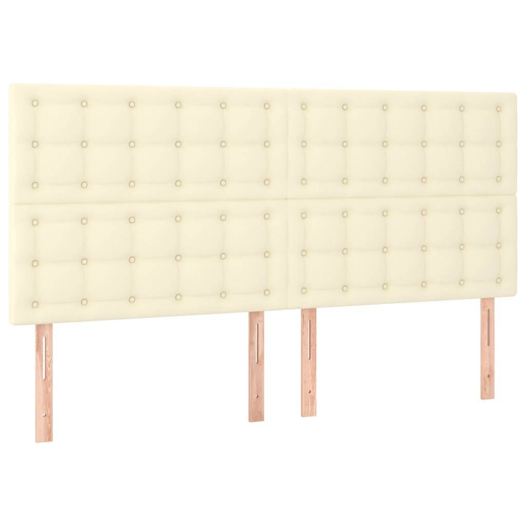 vidaXL LED Kopfteil Creme 160x5x118/128 cm Kunstleder