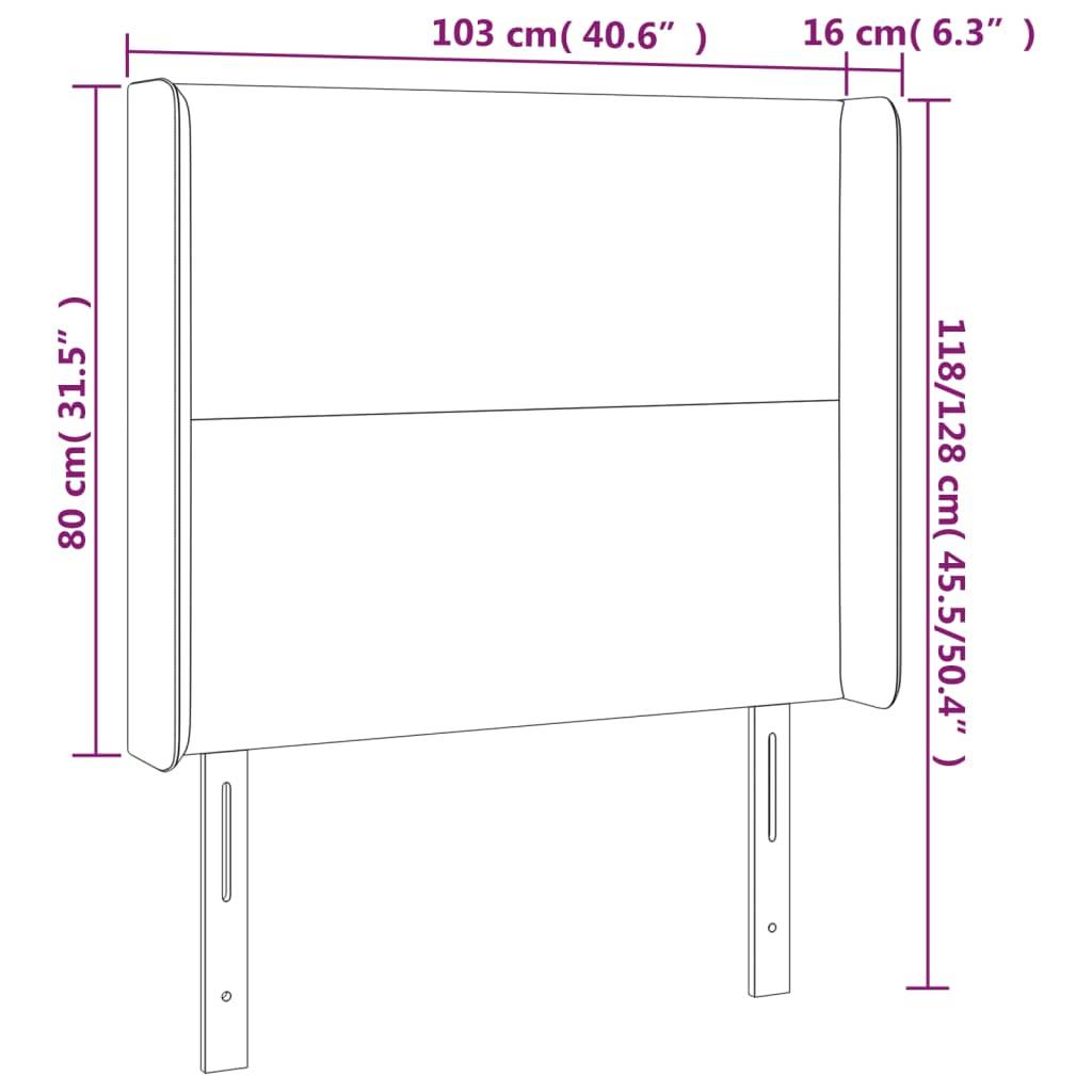vidaXL Kopfteil mit Ohren Schwarz 103x16x118/128 cm Stoff