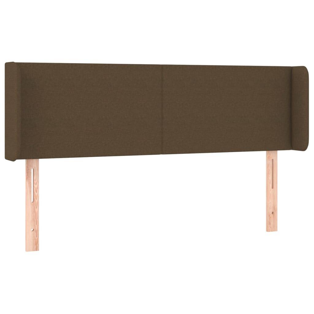 vidaXL Kopfteil mit Ohren Dunkelbraun 147x16x78/88 cm Stoff