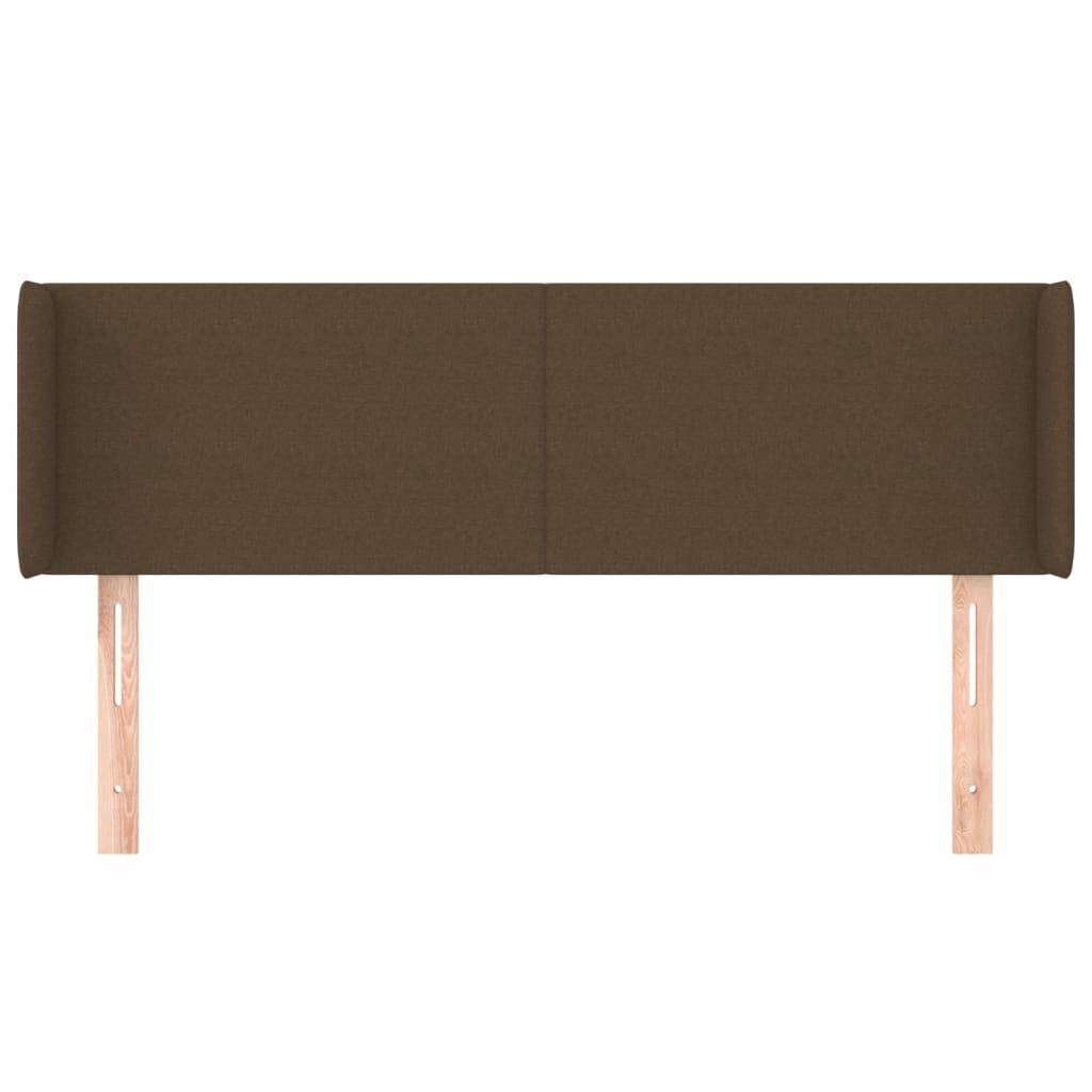 vidaXL Kopfteil mit Ohren Dunkelbraun 147x16x78/88 cm Stoff